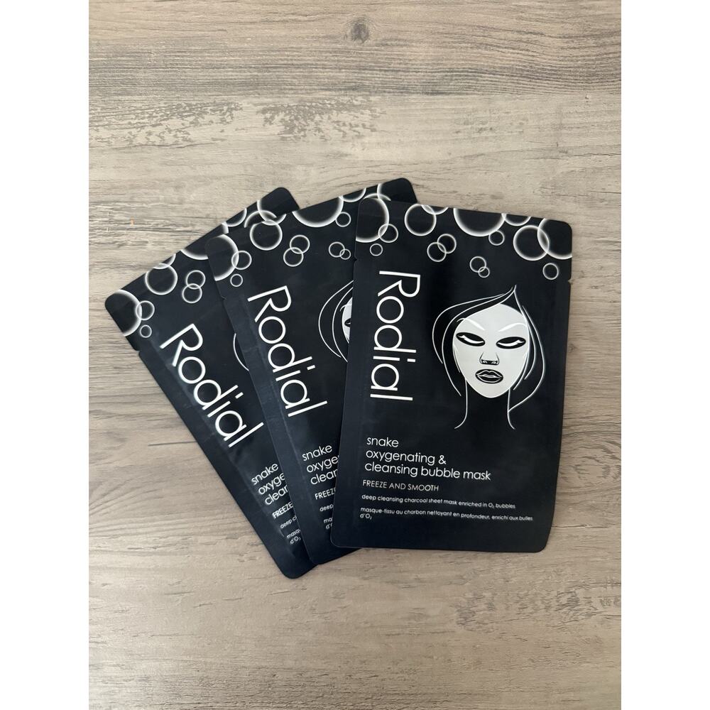 New Sealed Lot 3 Rodial Snake Oxygenating & Cleansing Bubble Mask Freeze Smooth